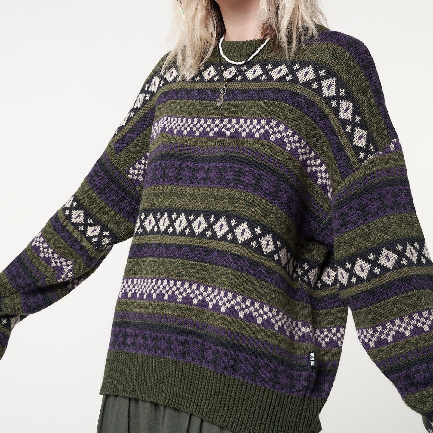 Maxct Long Sleeve Downtown Jacquard Sweater