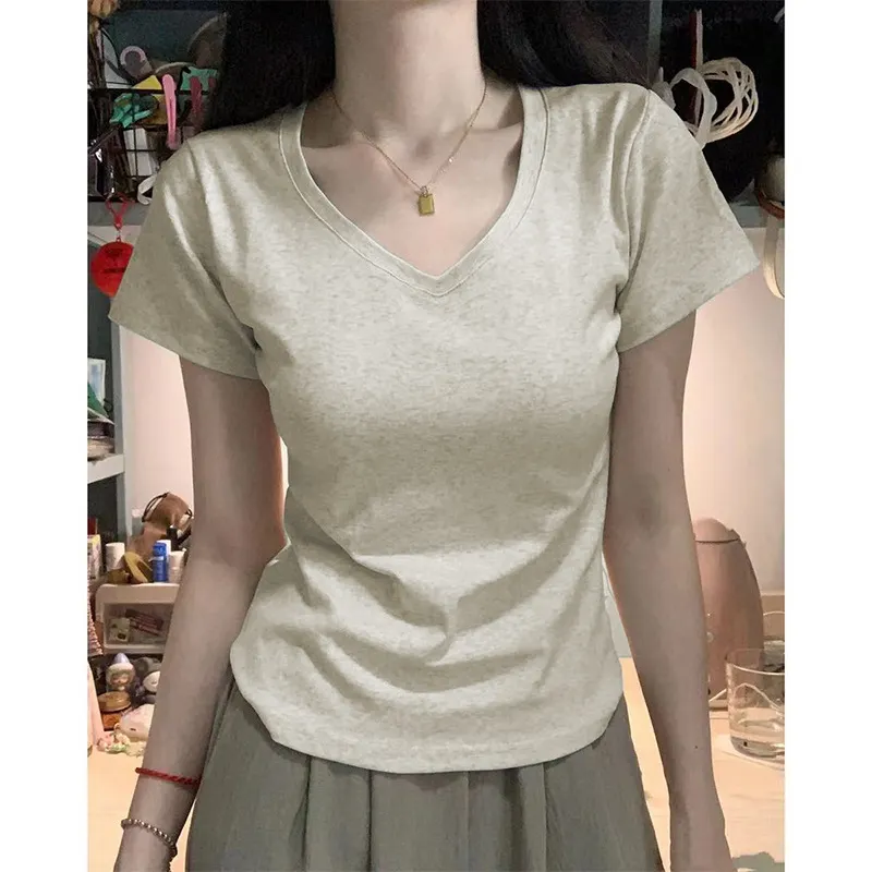Maxct Shoulder T-Shirt Women's Spring and Autumn Outer Wearing Tight Waist Slim-Fit Pure Cotton Winter Inner Base Shirt New Long Sleeve Top