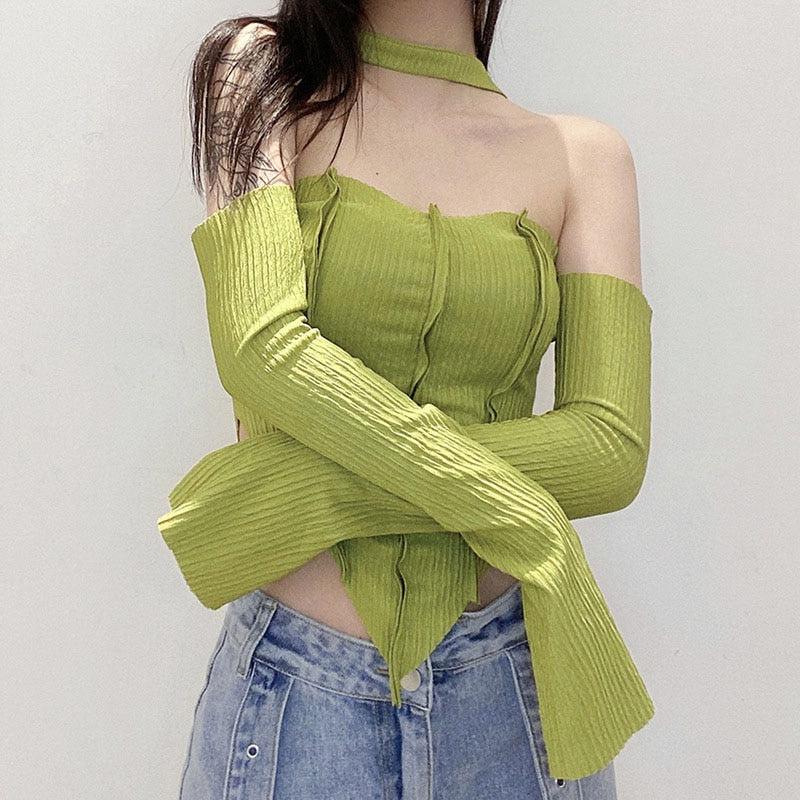 Maxct &Flare Sleeved Halter Top
