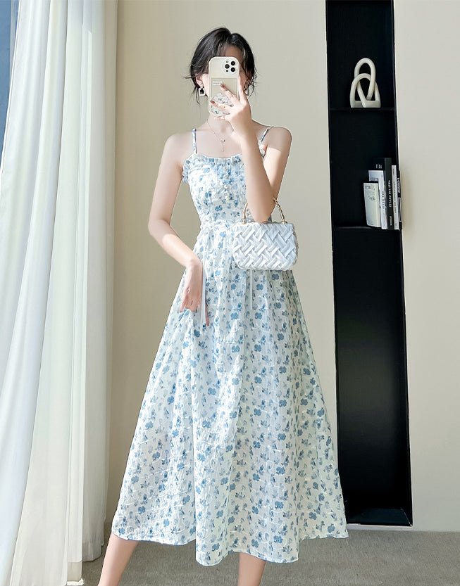May Flowers Lace Up Cami Dress Maxct