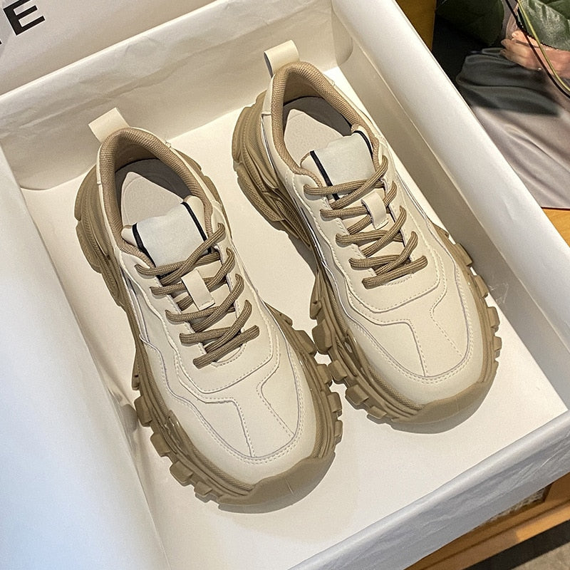 Chunky Sneakers for Women - Cowhide Leather Maxct