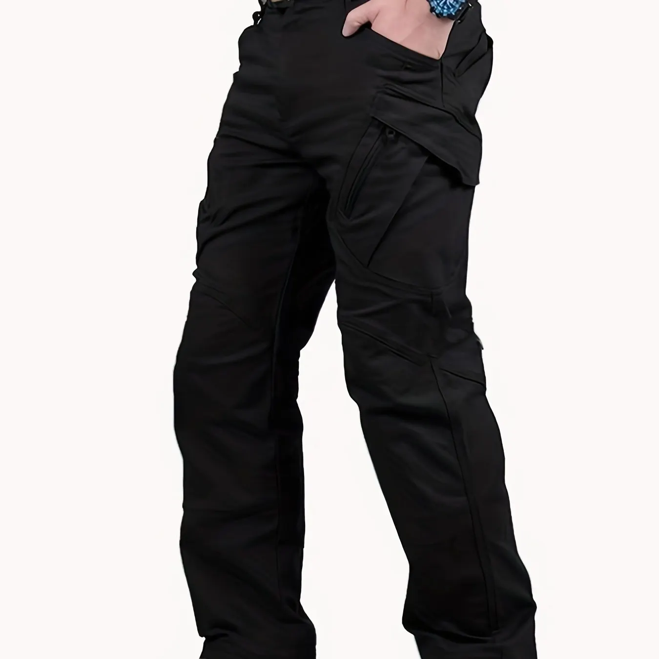 Maxct  Men's Casual Cargo Pants With Zipper Pockets, Male Joggers For Spring And Fall Outdoor