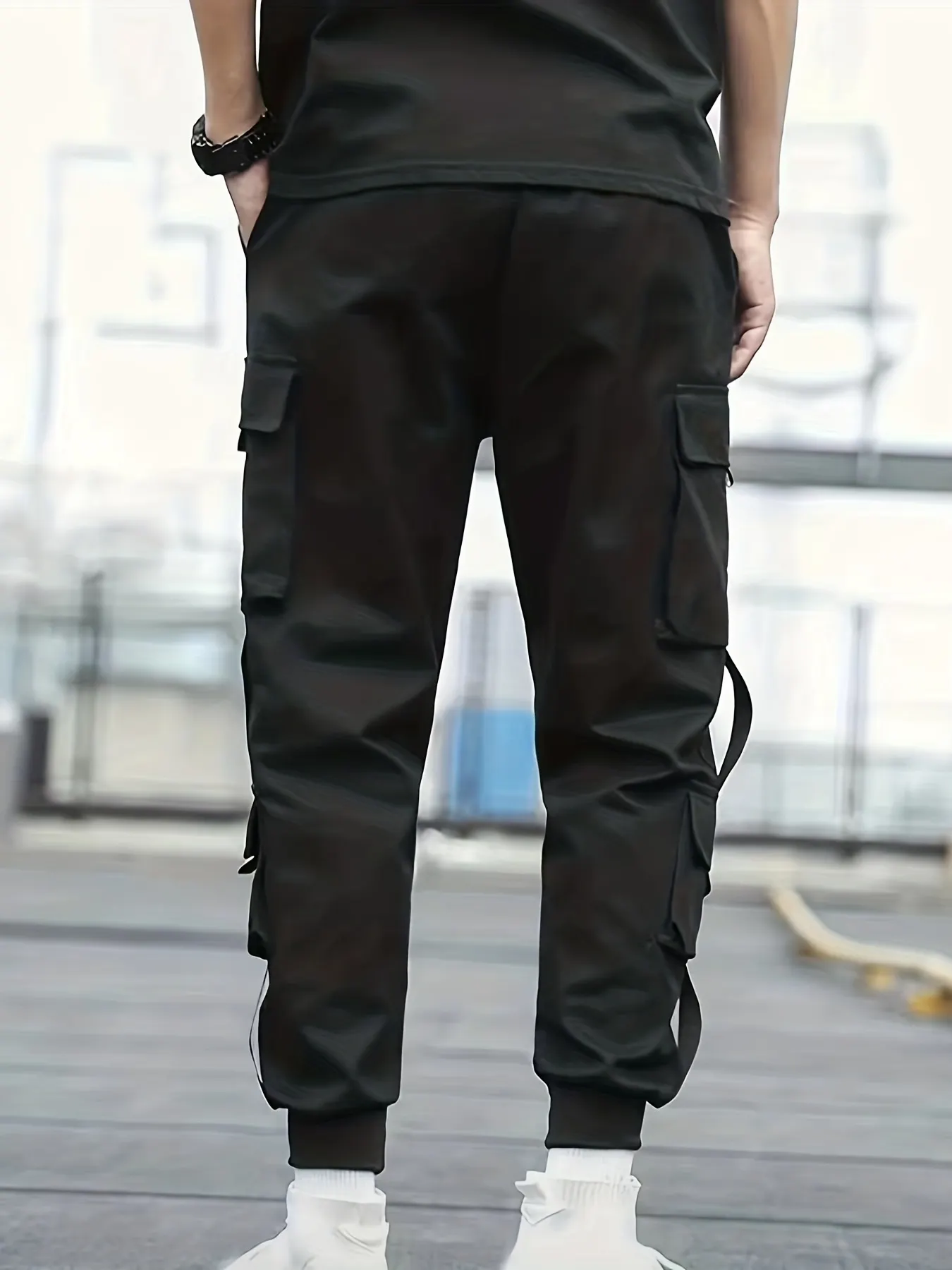 Classic Design Multi Flap Pockets Cargo Pants, Men's Casual Techwear Drawstring Cargo Pants Hip Hop Joggers For Autumn Summer Outdoor