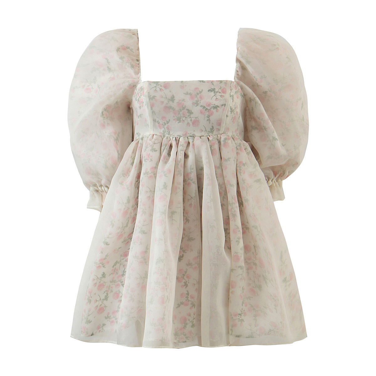 Rose Tea Reversible Mini Puff Dress Maxct