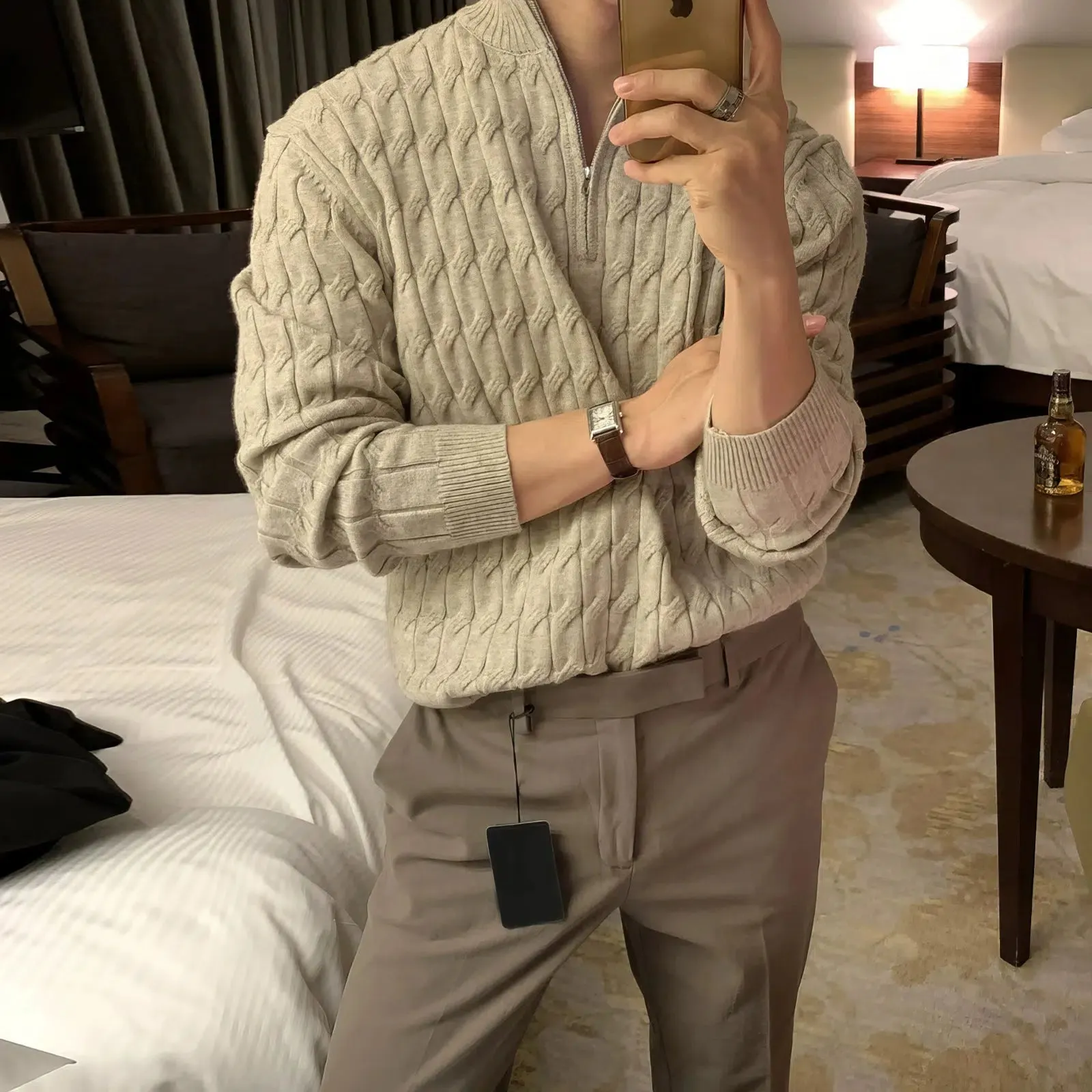 Maxct Half Zip Cable Knit Sweater