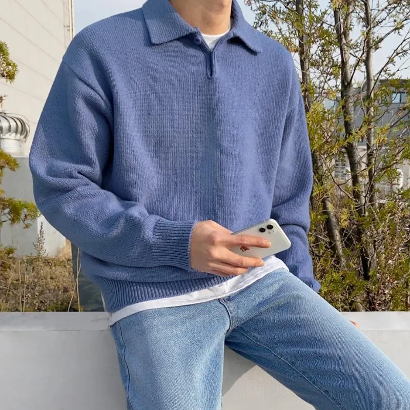 Maxct Light Blue Polo Sweater