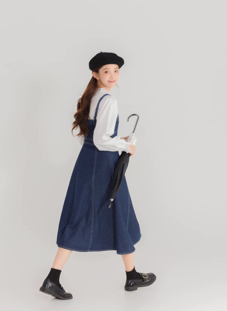 Button Down Denim Cami Midi Dress Maxct