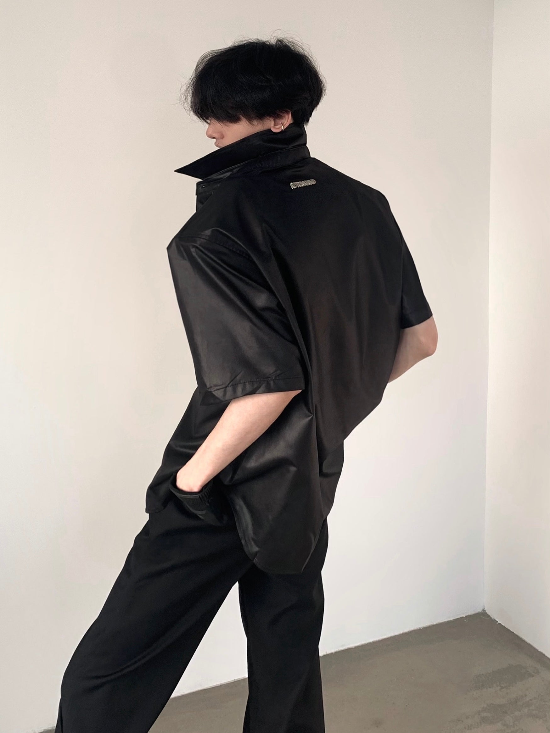 Maxct [Autumnwind] Metallic Coated Leather Shirt Na1234