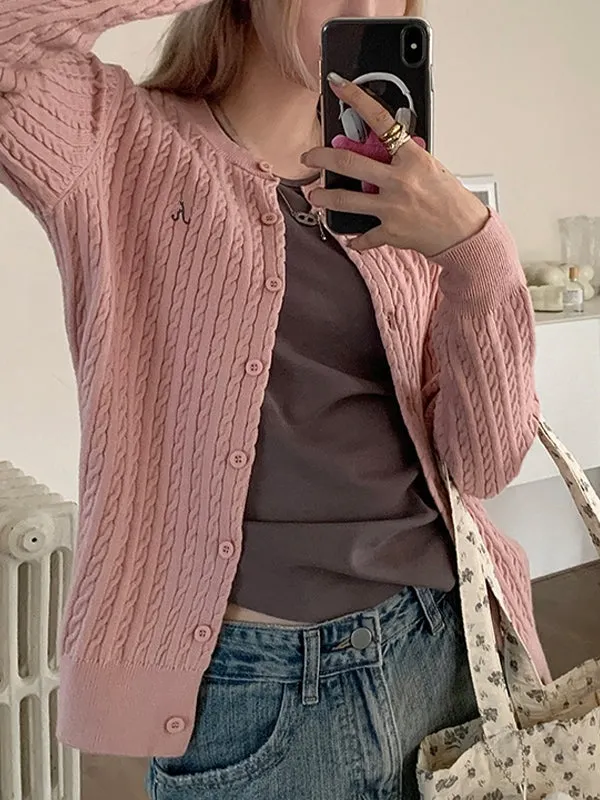 Maxct Vintage Cable Knit Slim Cardigan