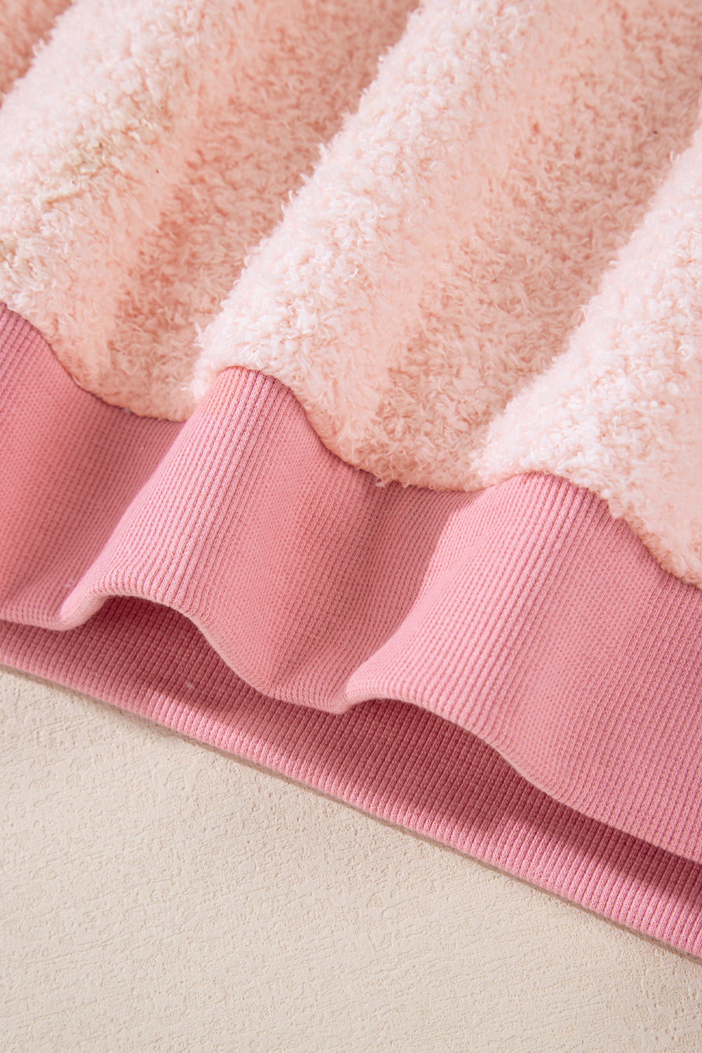 Maxct &Exposed Seam Fuzzy Patchwork Quarter Zip Sweatshirt