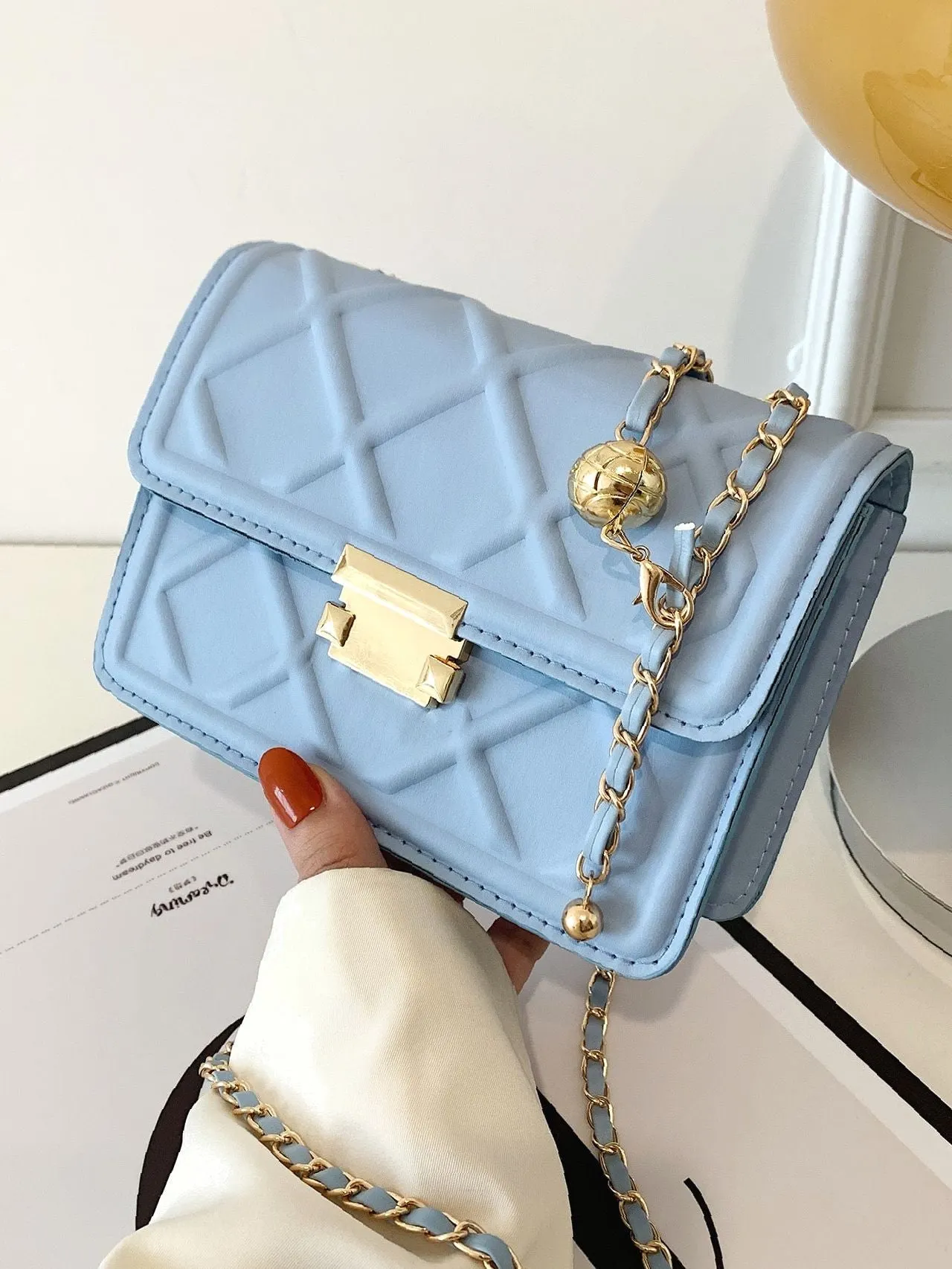 Bag For Love - Minimalist Textured Flap Square Bag  - Women Maxct Bags