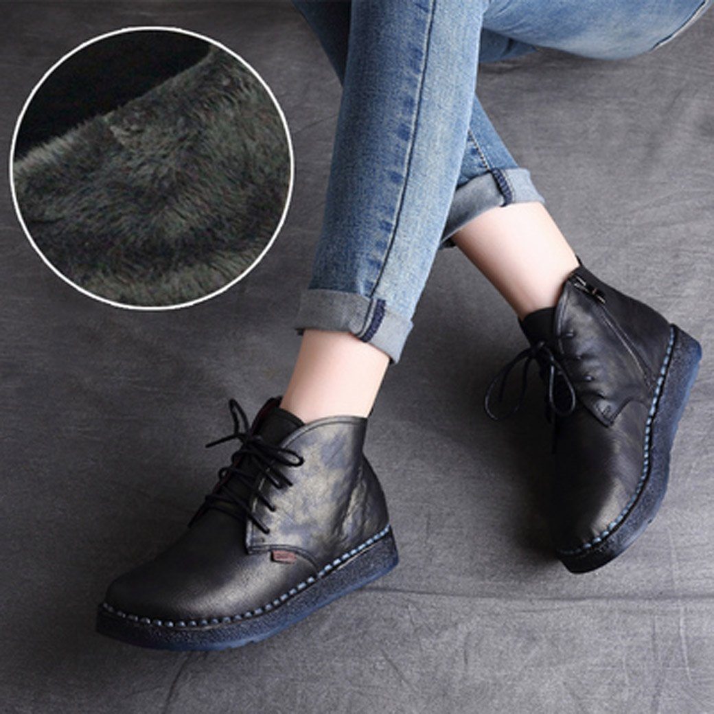Maxct Women Autumn Winter Retro Handmade Boots