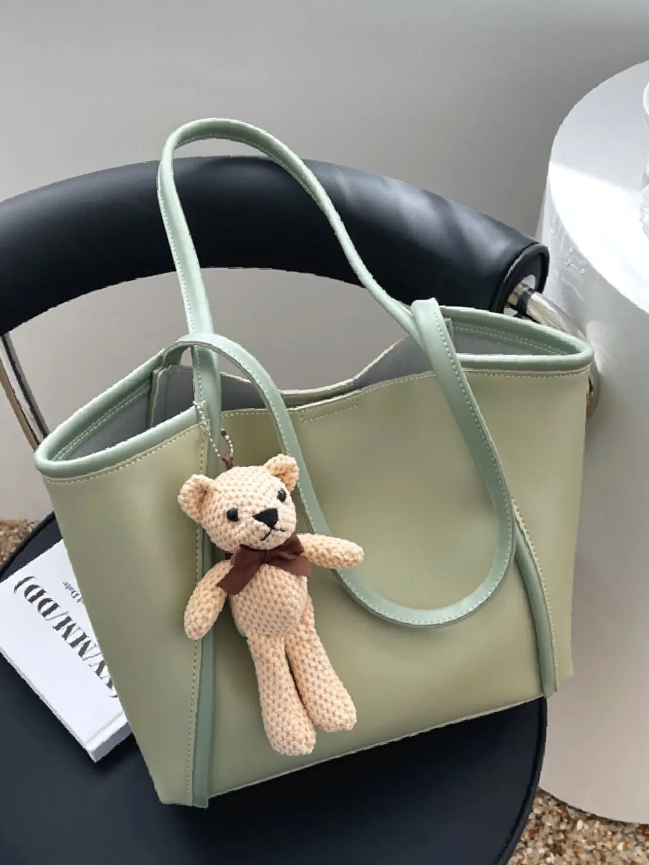 Maxct - Contrast Binding Tote Bag with Inner Pouch  - Women Tote Bags