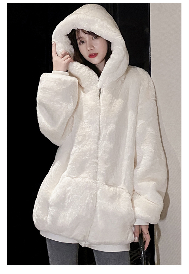 Women's Warm Fluffy Loose Hoodie - true deals club