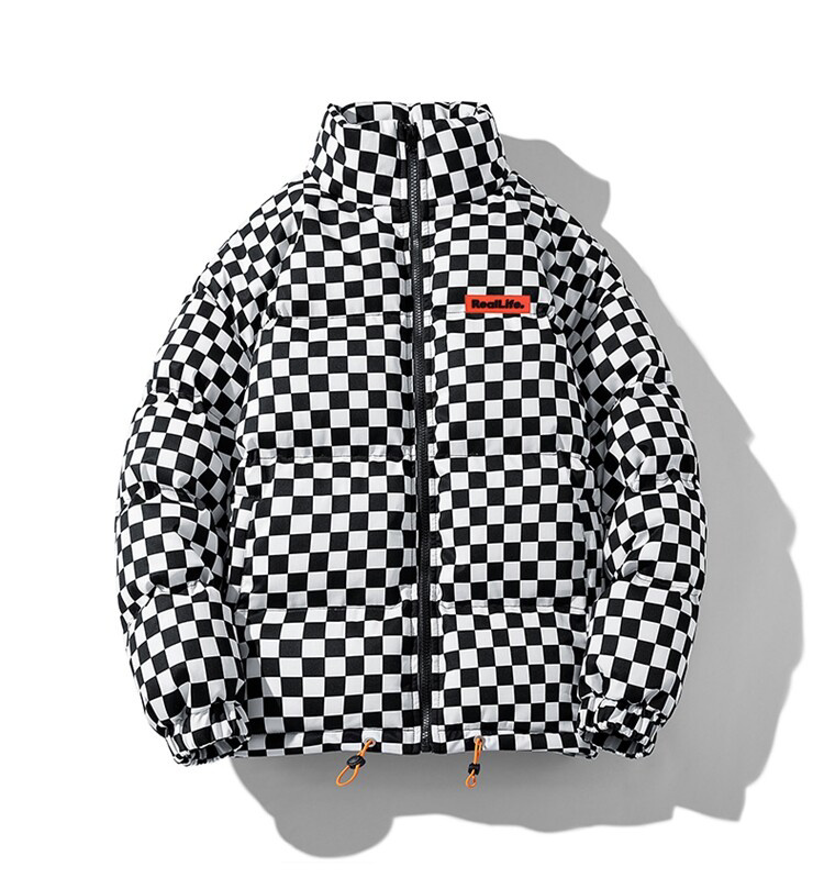 &REALLIFE Men's Checkered Puffer Jacket - M-5XL