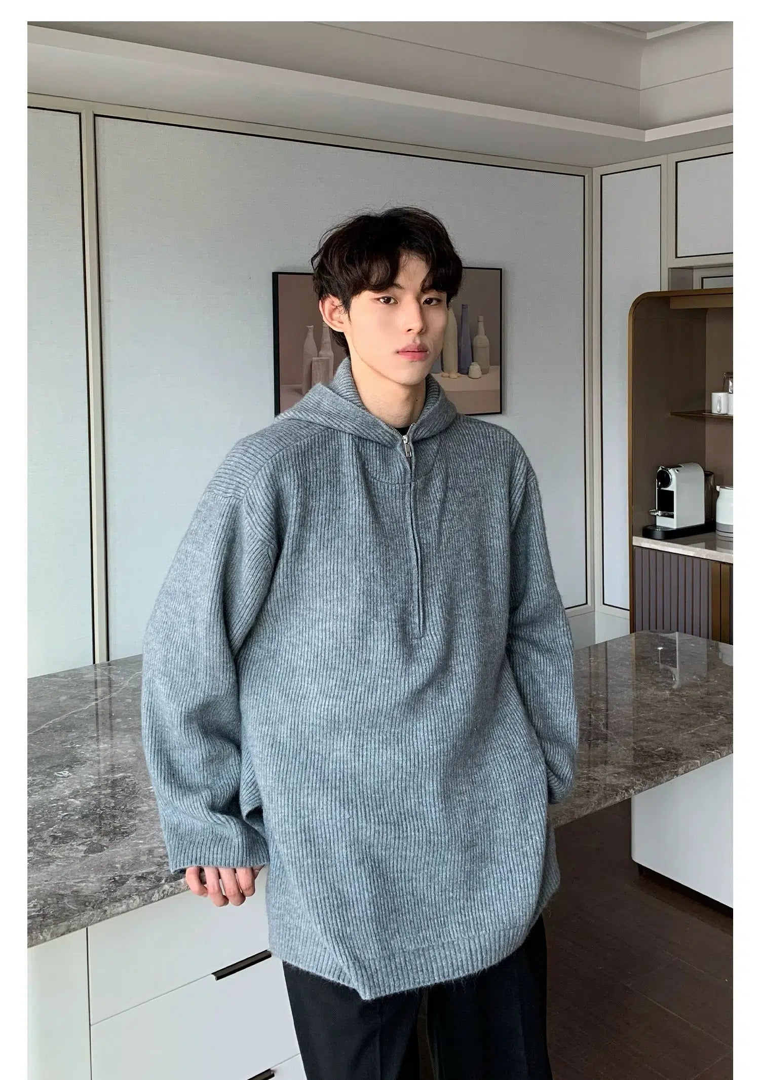 Maxct Basic Half-zip Hooded Sweater