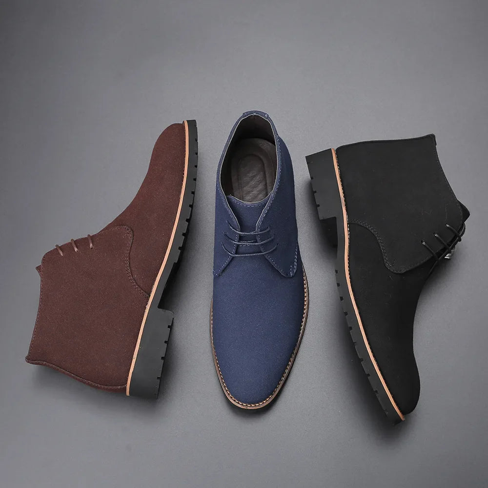 Ankle Chelsea Boots - Cow Suede Leather for Men Maxct