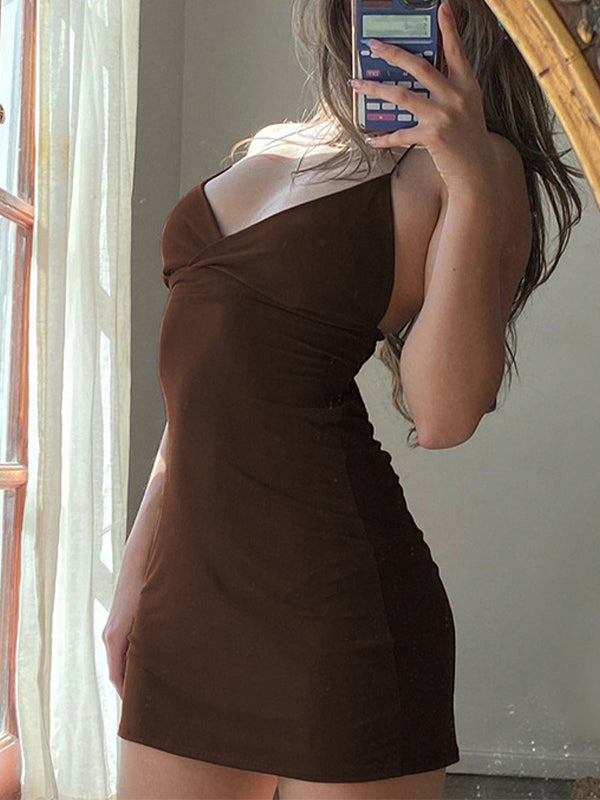 V Neck Slip Party Mini Dress Maxct