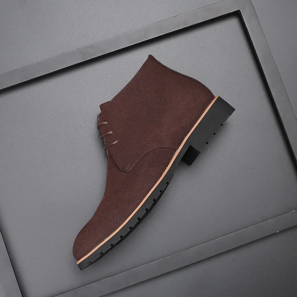 Ankle Chelsea Boots - Cow Suede Leather for Men Maxct