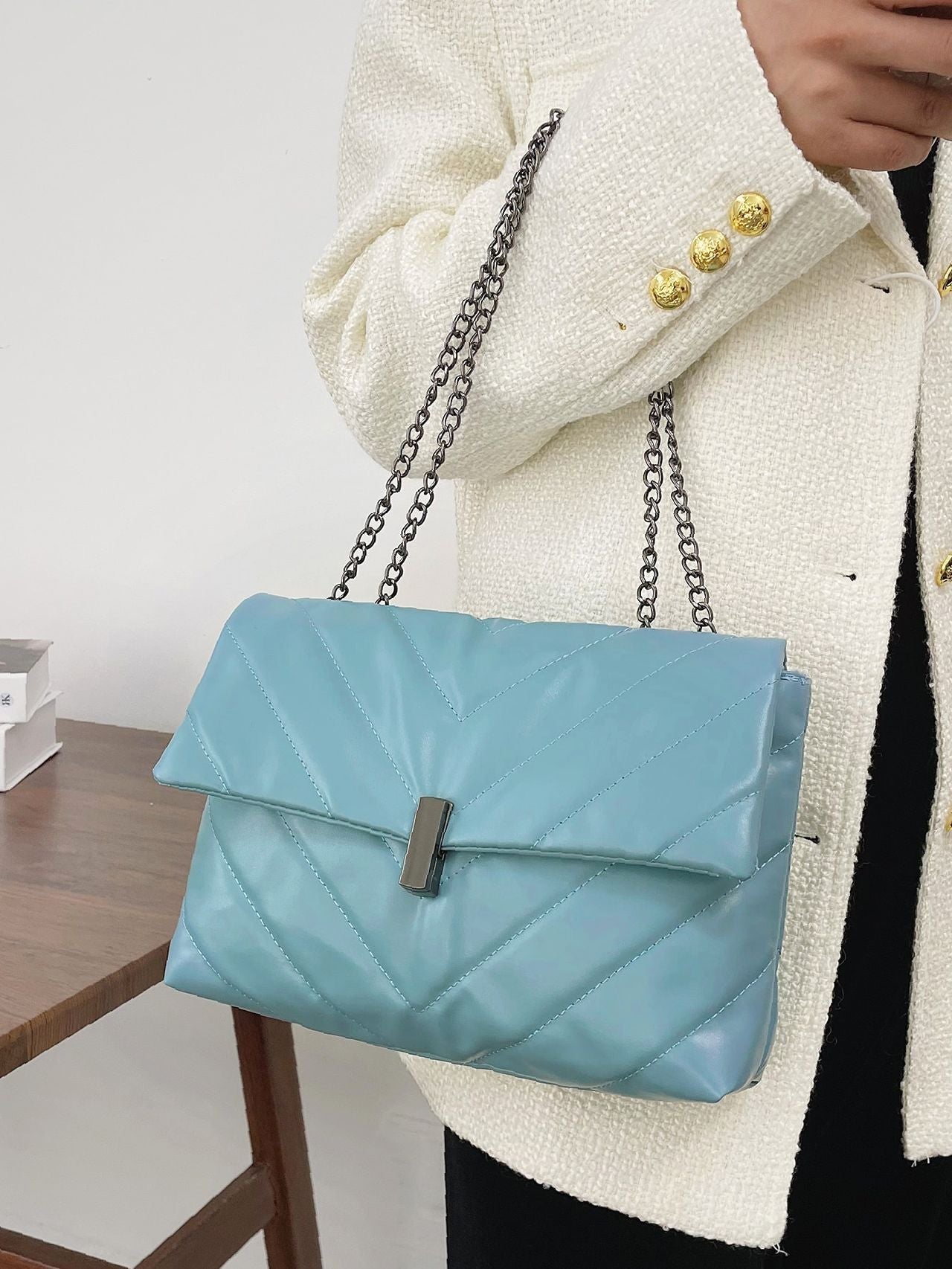 Maxct - Chevron Chain Tote Bag  - Women Tote Bags