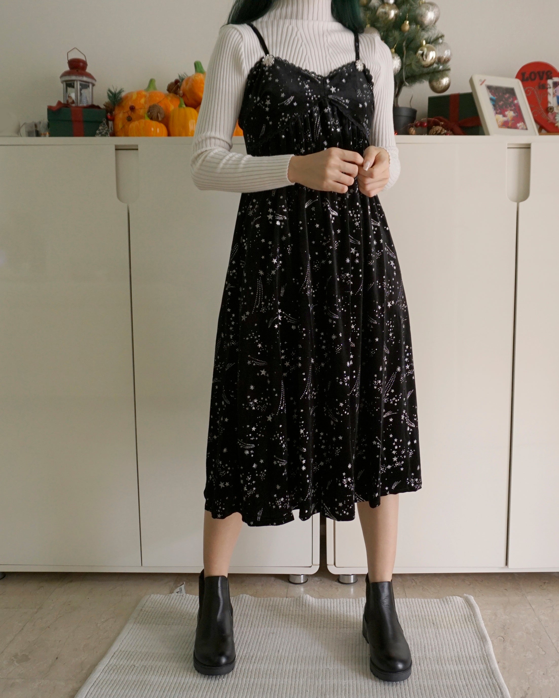 Starry Velvet Cami Midi Dress Maxct
