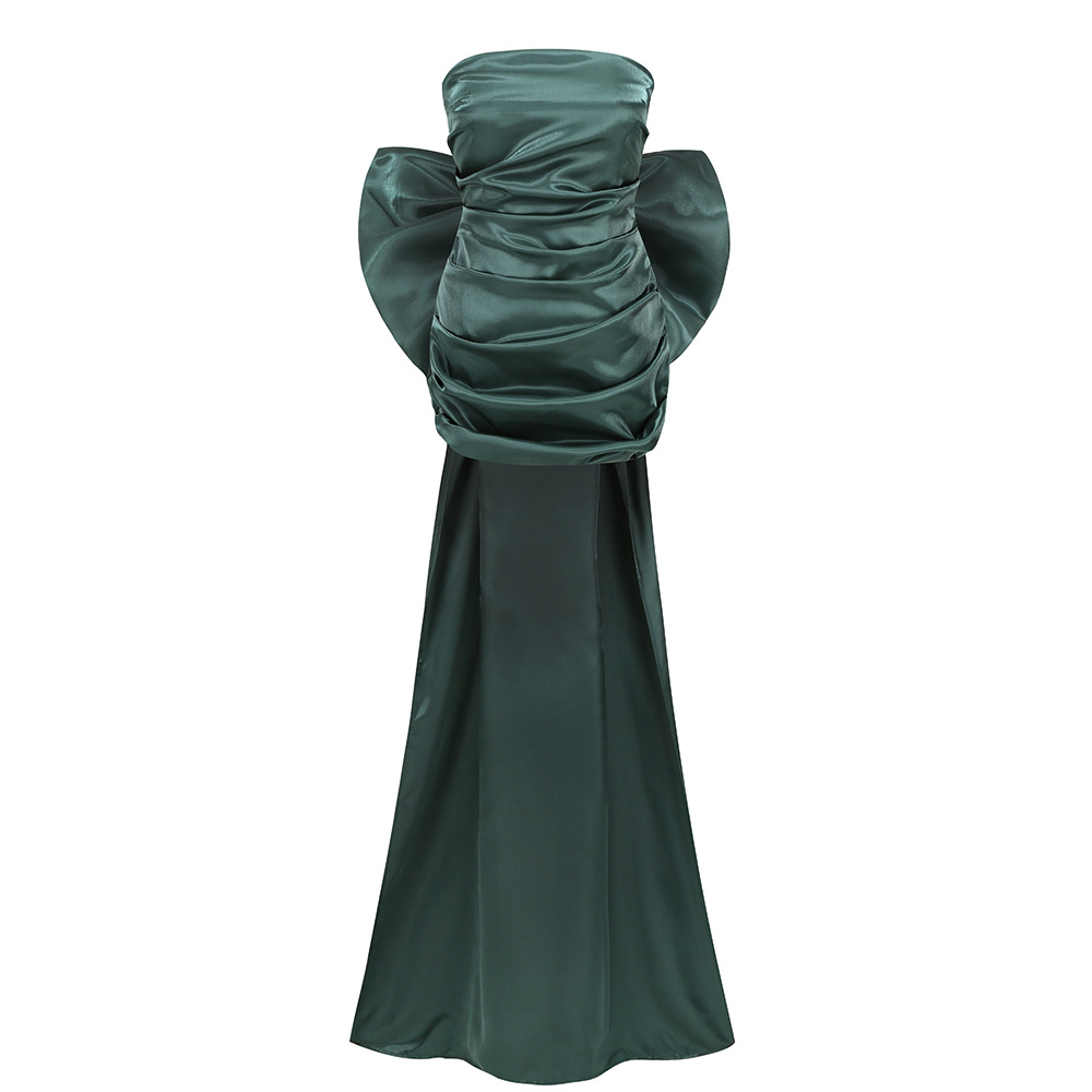 Maxct pirates vs sailors drees to impress European-Style New Tight Waist Slim Strap Backless Solid Color Bow Dress