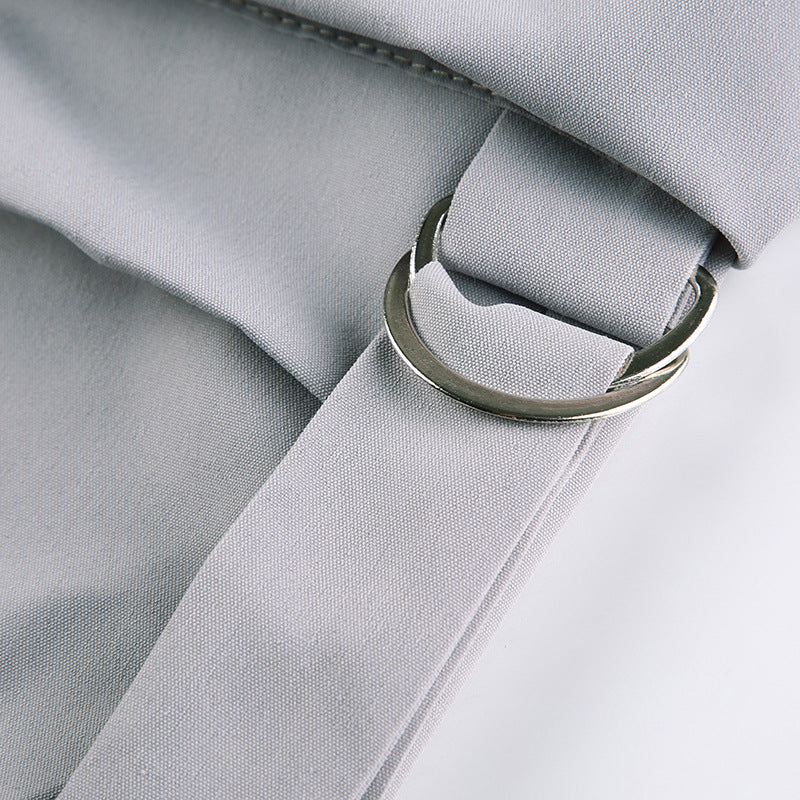 Washed Gray Baggy Cargo Jeans Maxct