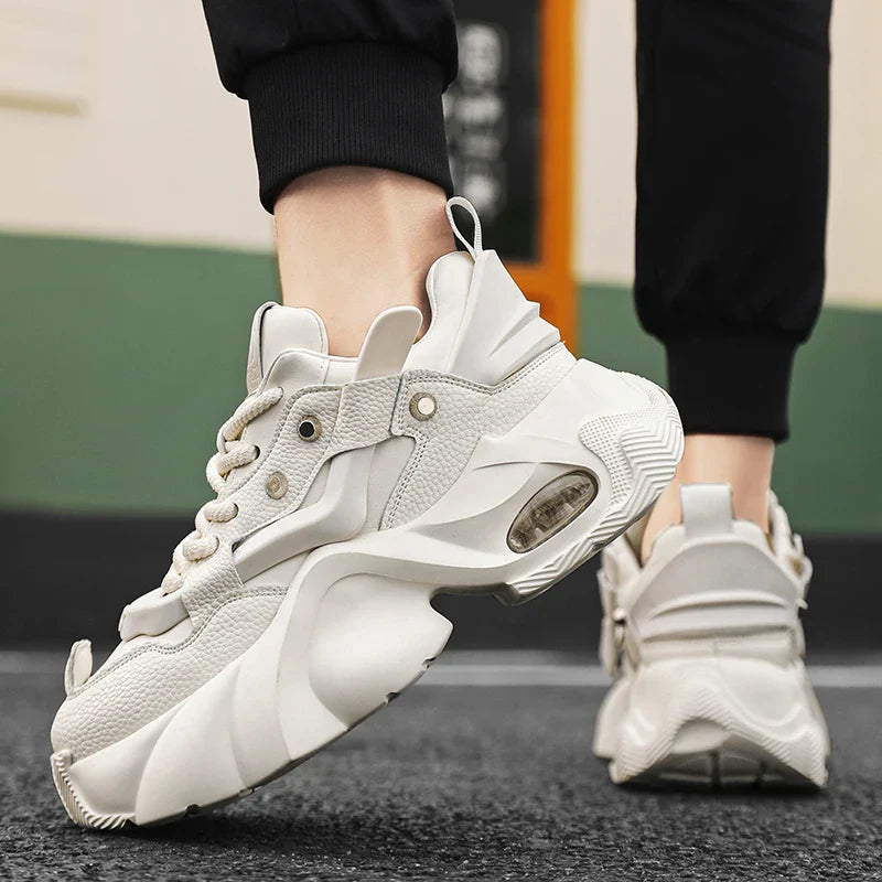 Casual Chunky Sports White Platform Sneakers for Men Maxct