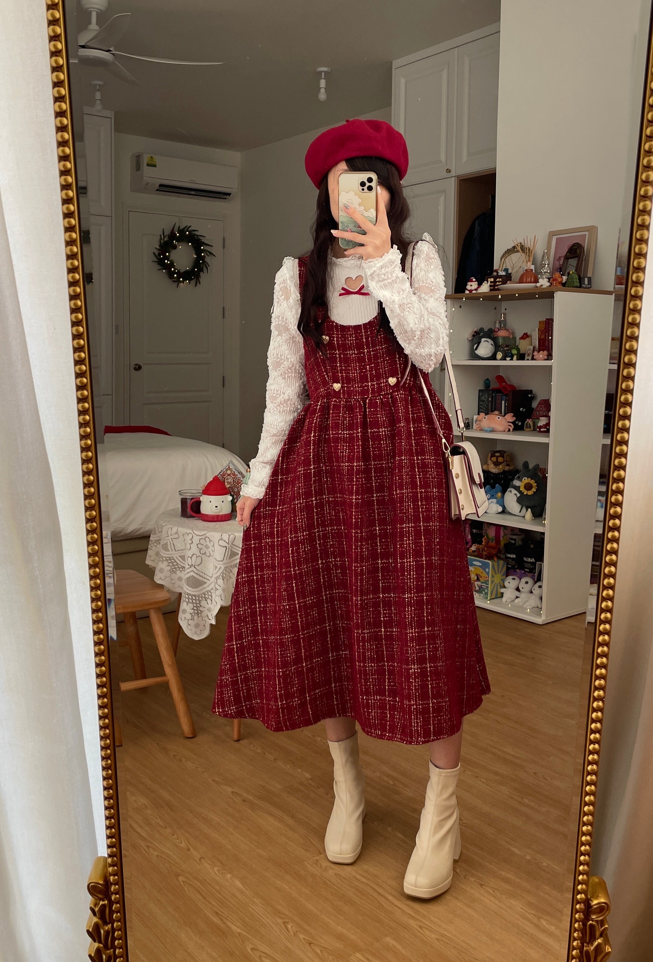 Sweet Apple Pie Plaid Pinafore Dress Maxct - Image 14