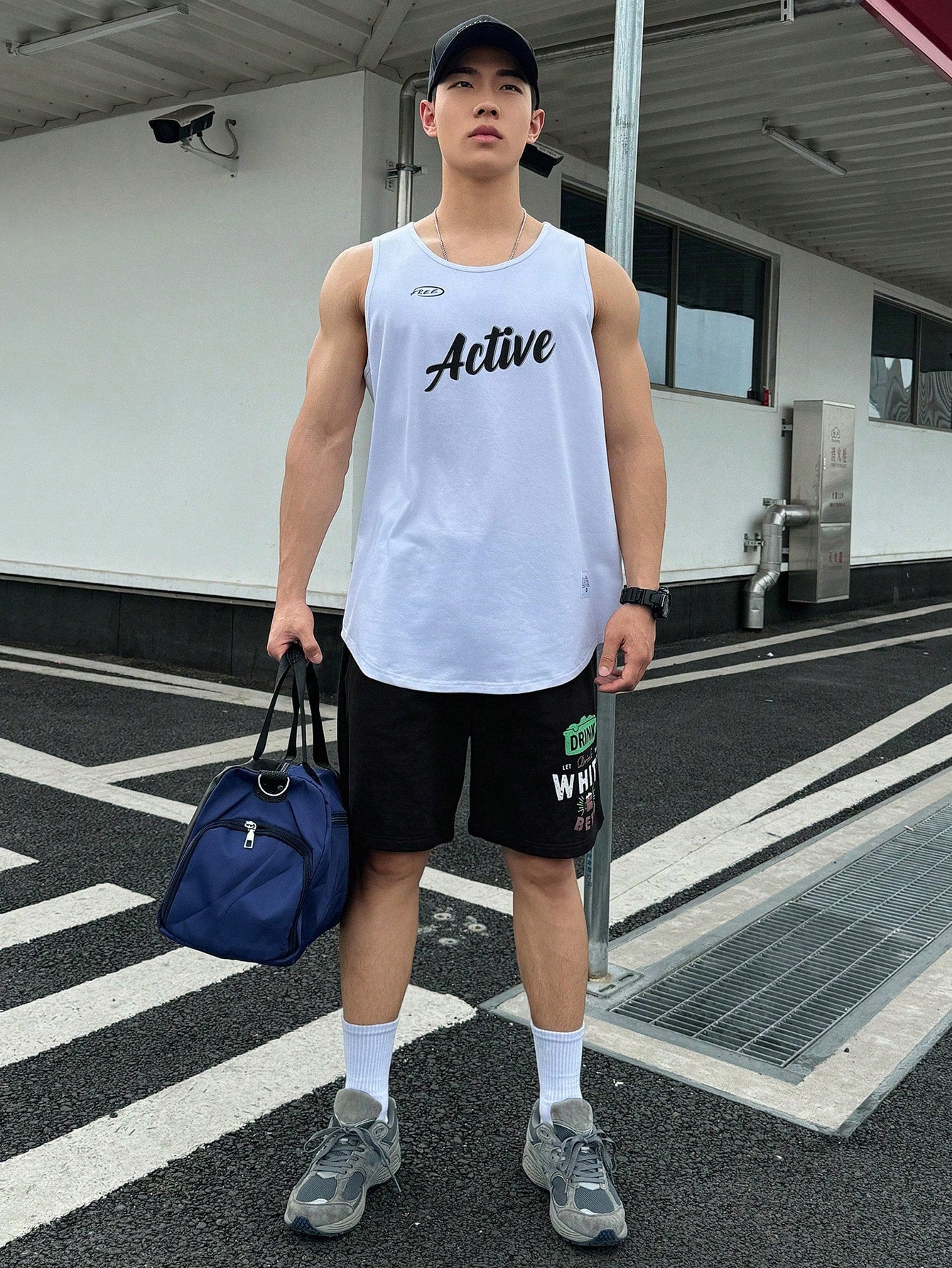 Maxct Men Casual Printed Letter Shorts For Spring And Summer