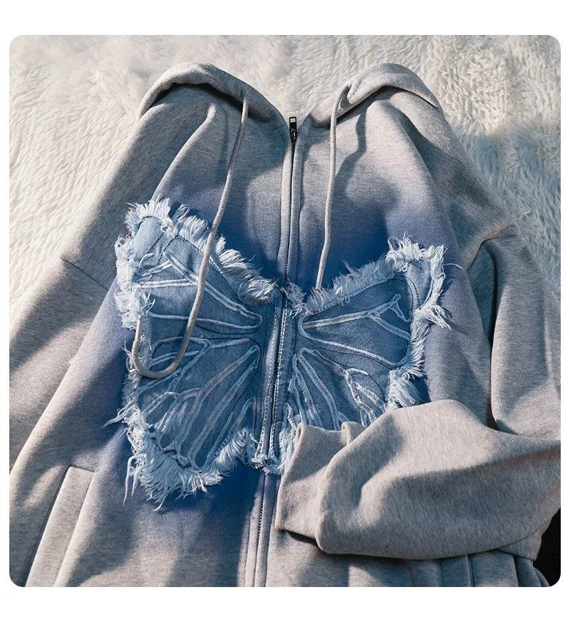 Butterfly Hoodie - Y2k Patch Design