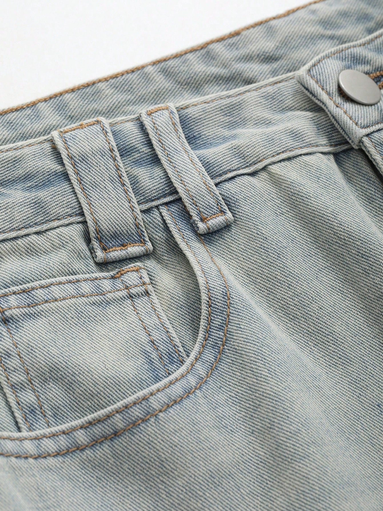 Maxct Women's Casual Loose Fit Wide Leg Seven-Point Denim Pants With Pockets