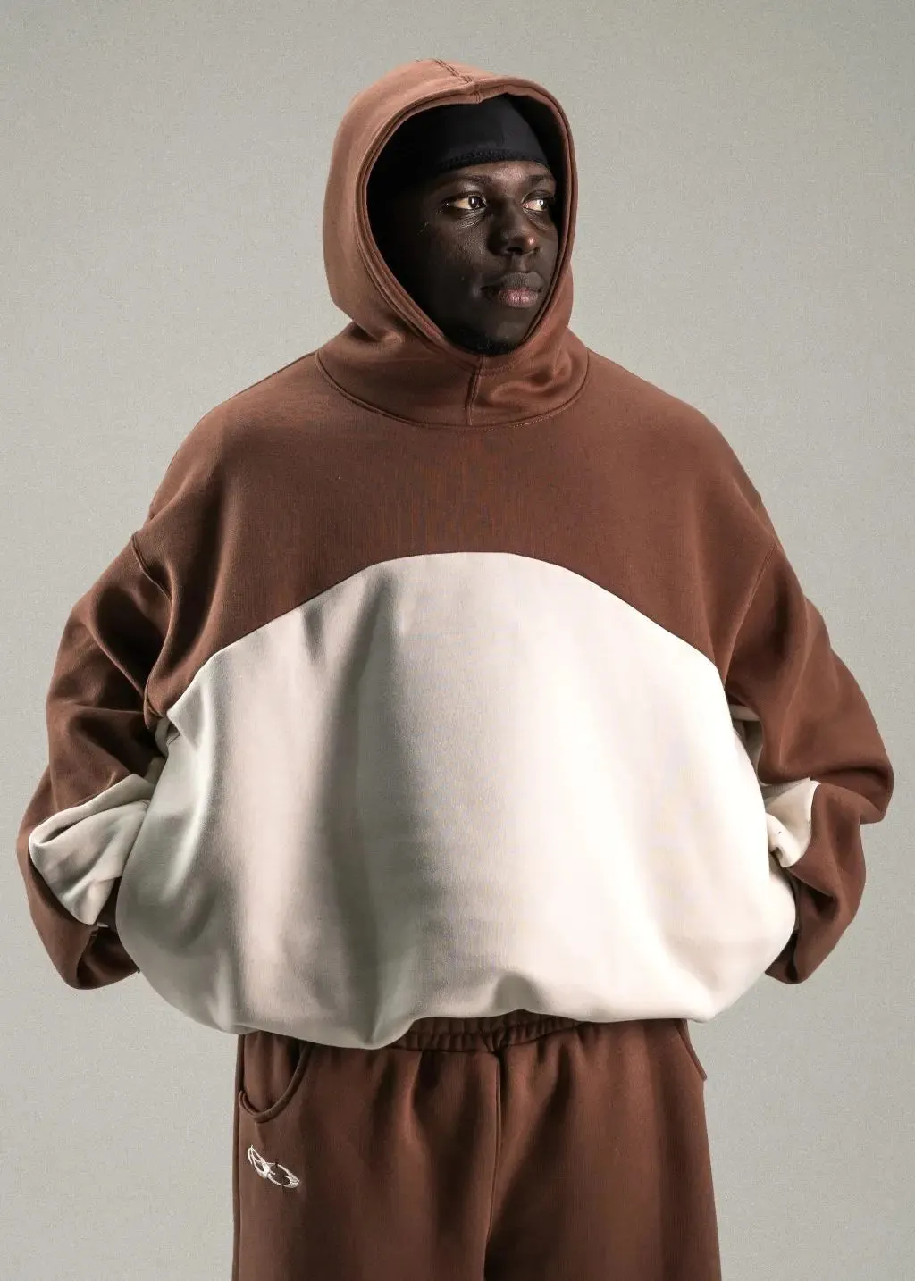 Maxct Y2k Winter Long Sleeved Hooded Sweatshirt With Color Blocking Patchwork Oversized Sweatshirt Streetwear Hip-Hop Rap Punk Outfit