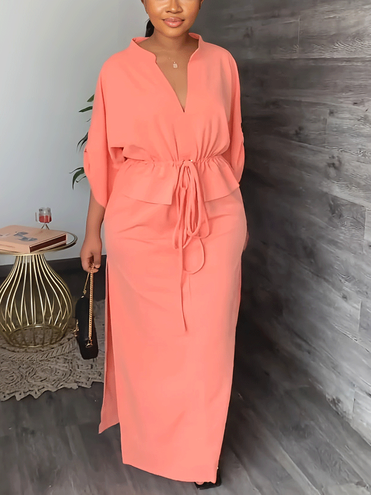 V-neck Split Maxi Dress Maxct