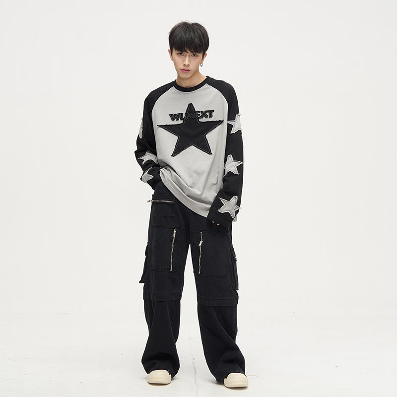 77Fight All Over Star Patches Shirt Maxct