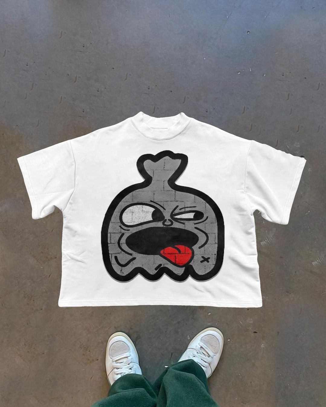 New hip-hop fun women cartoon pattern printed large T-shirt street clothing original cotton men and women short sleeves y2k top