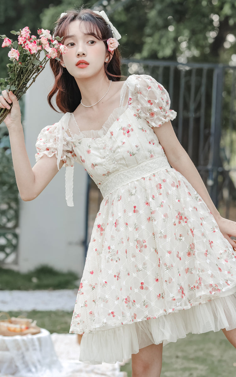 Dainty Rose Petticoat Mini Dress Maxct