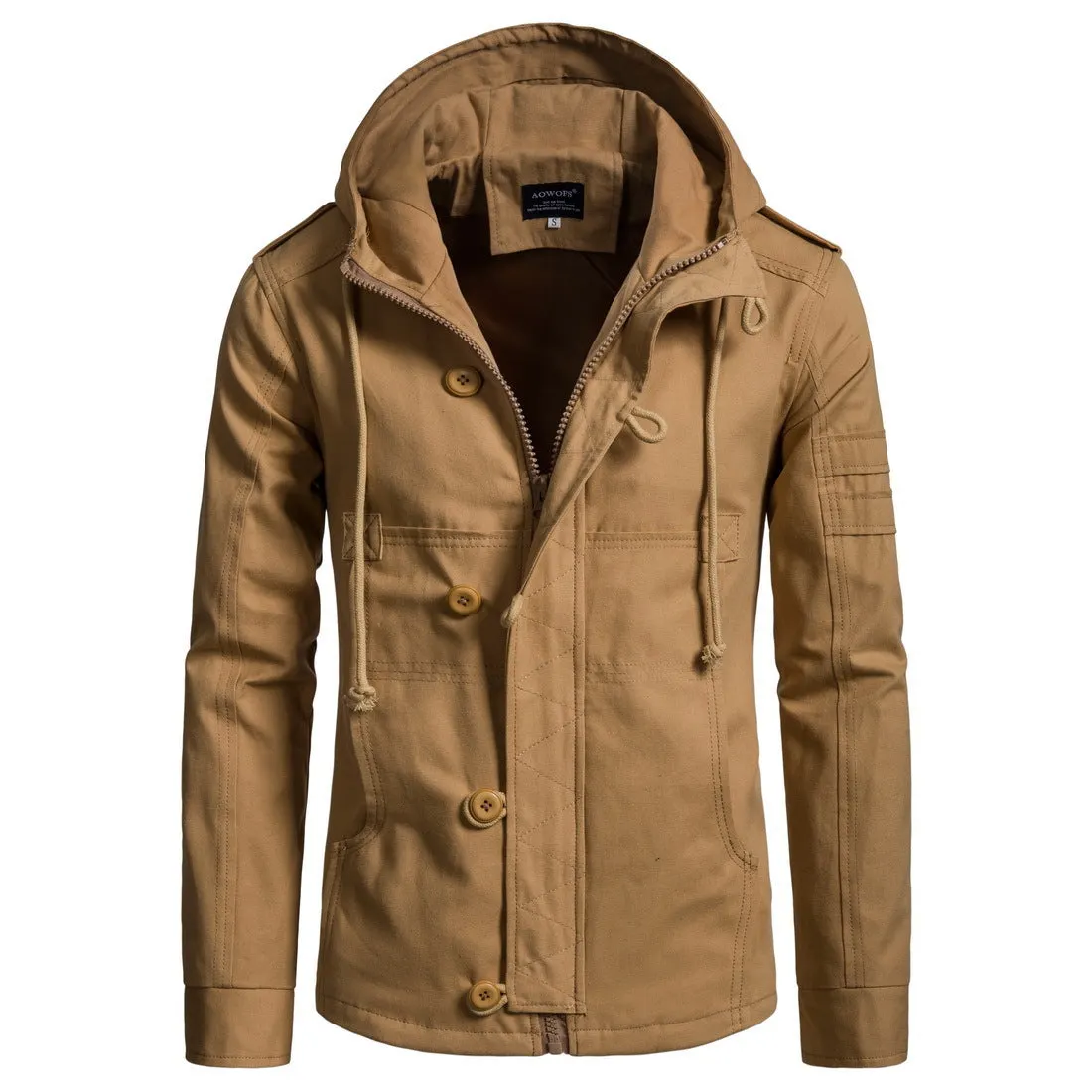 Maxct &Men's Draw-String Hooded Light Jacket