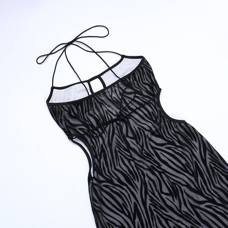 The Black Swan Embossed Cut Out Mini Dress Maxct