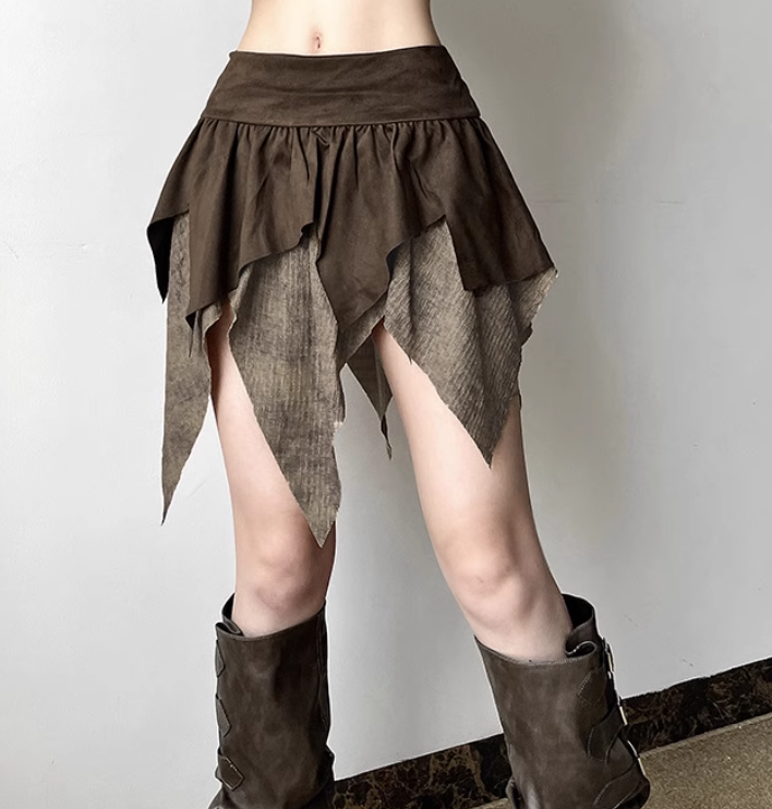 Asymmetric Ruffled Mini Skirt Maxct