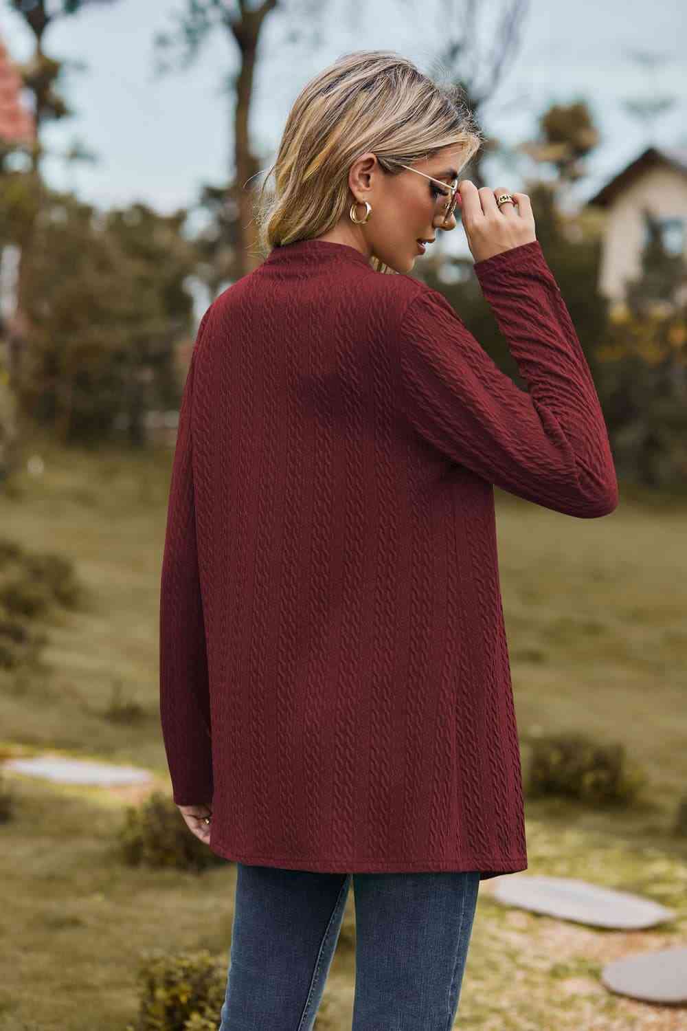 Maxct &Open Front Long Sleeve Cardigan