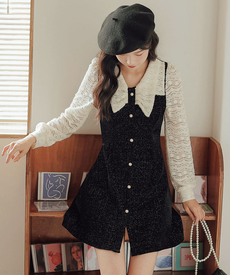 Lace Bow Sweater Dress Maxct