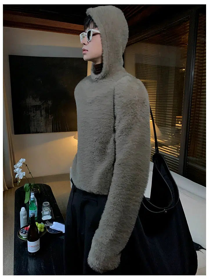 Maxct Furry Gray Hooded Sweater