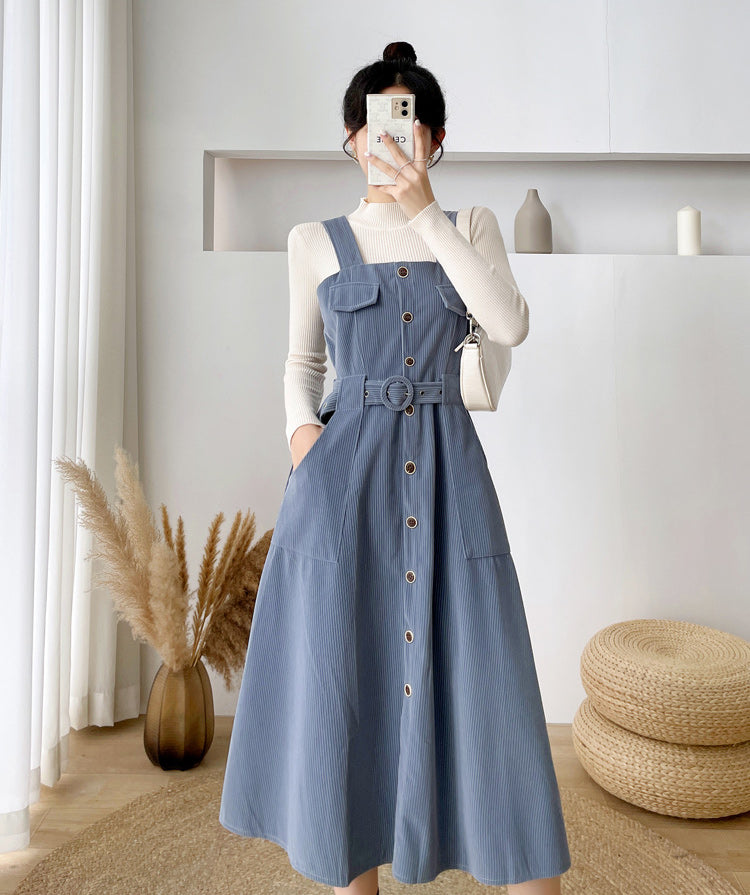 Corduroy Button Up Midi Dress Maxct