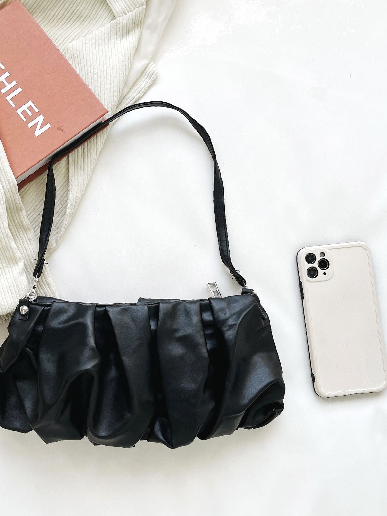 Bag For Love - Minimalist Ruched Bag - Women Maxct Bags