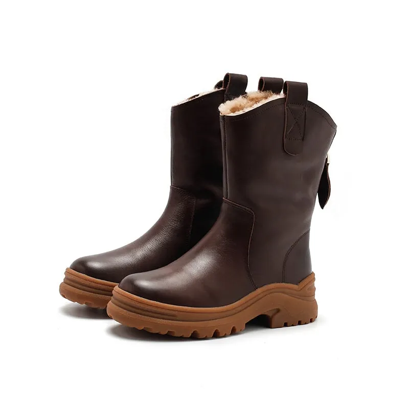 Womens Short Boots Snow Boots Have Fleece Lined for Cold Winter Maxct