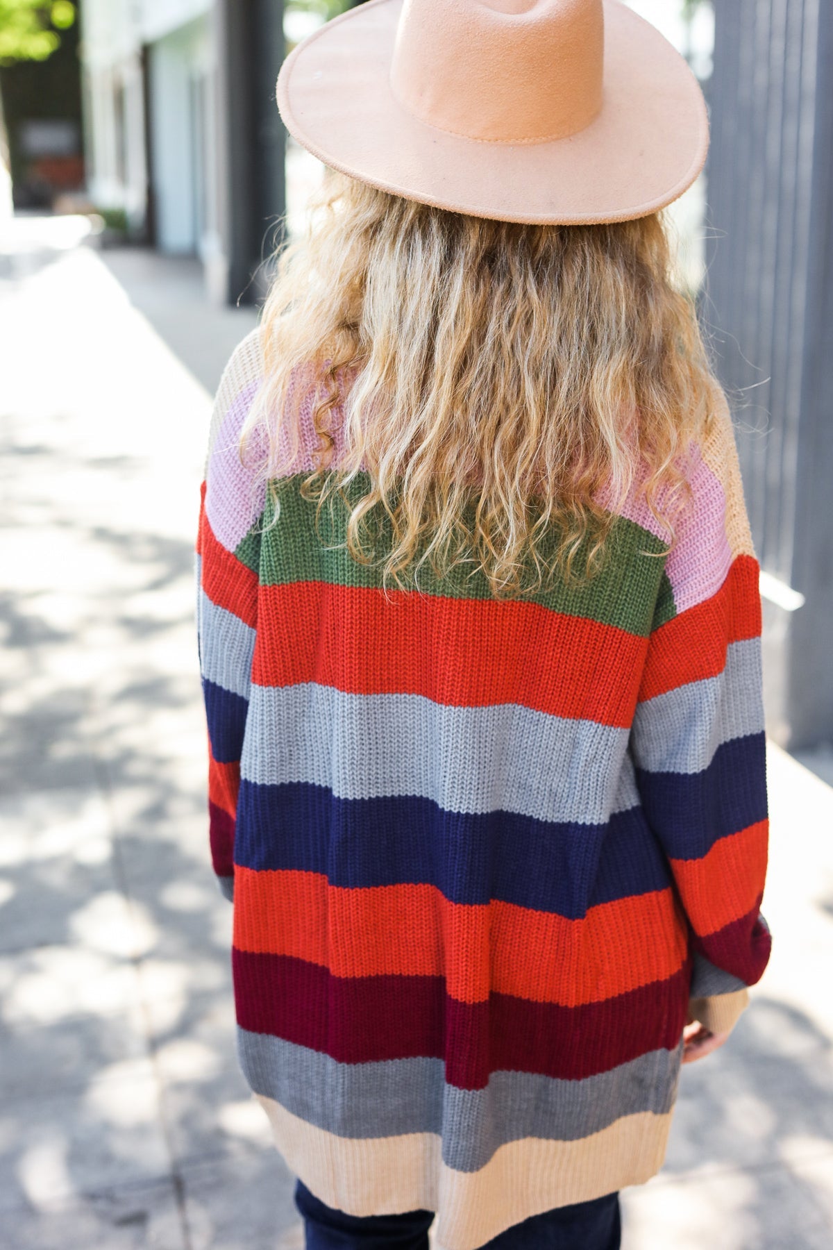 Maxct &Weekend Ready Multicolor Striped Slouchy Open Cardigan