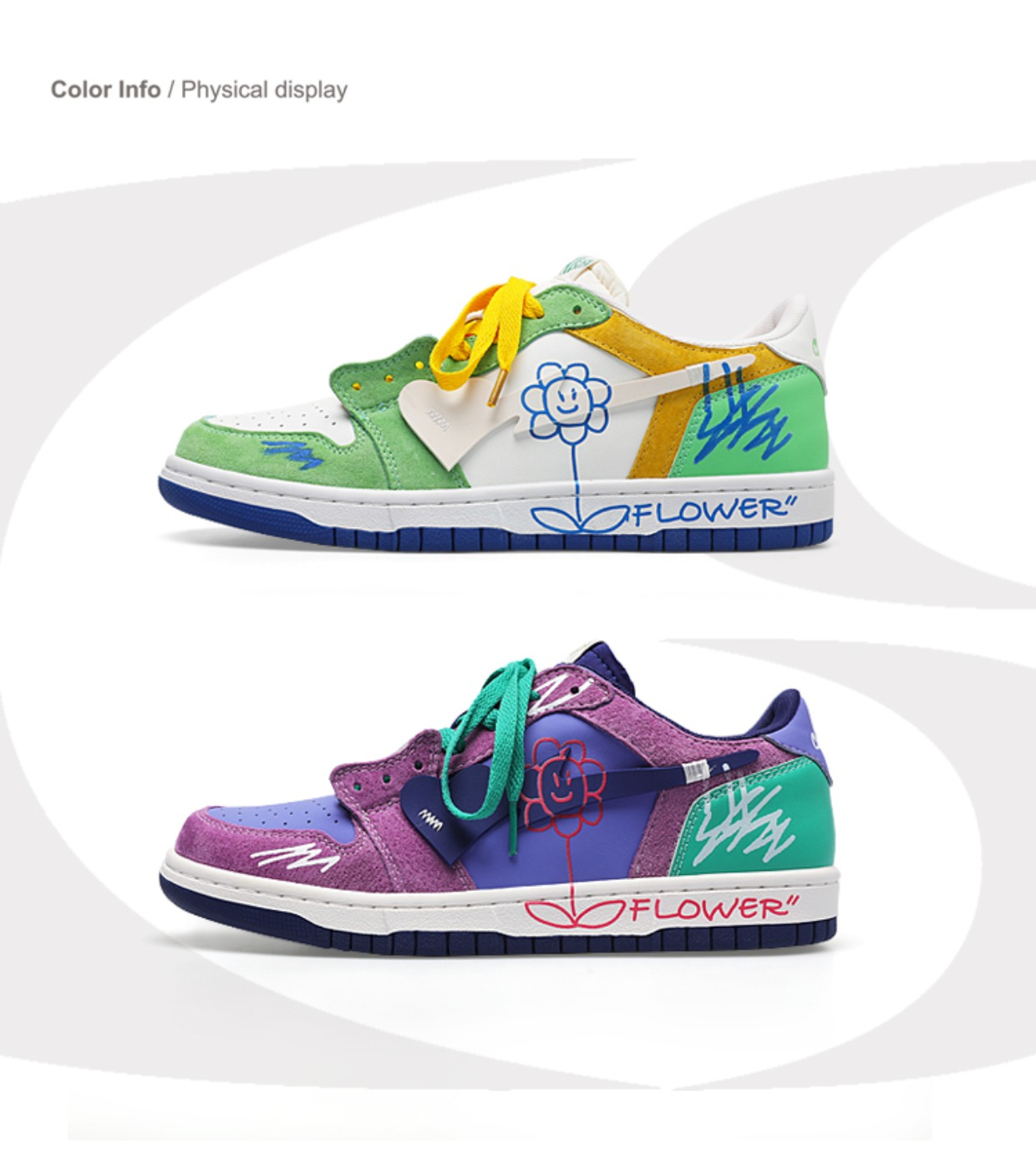 Low-top Graffiti Skateboard Shoes - true deals club