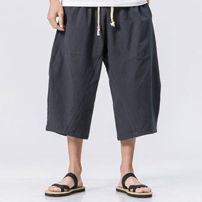 Maxct Cotton Linen Loose Harem Shorts