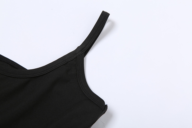 Show Thin Black High Waist Pants Low-Cut Suspenders